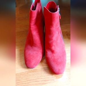 RED suede boots 1 State
